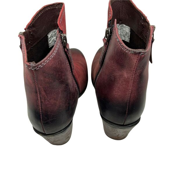 Roan Ankle Booties Womens Lina F858020 Red Burgundy Round Toe Western Size 9.5 - Picture 4 of 12